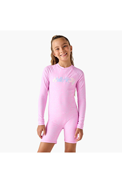 SANRIO Hello Kitty Print Swimsuit with Long Sleeves