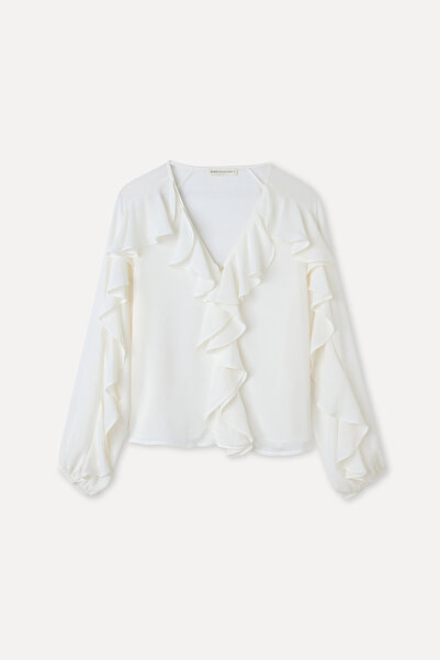 Mudo Firfirli V-Neck Bluz