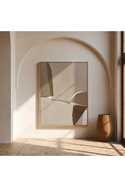 NinaStore Nötr Soyut Sanat Baskısı – Bej Kahverengi Minimalist Duvar Dekoru