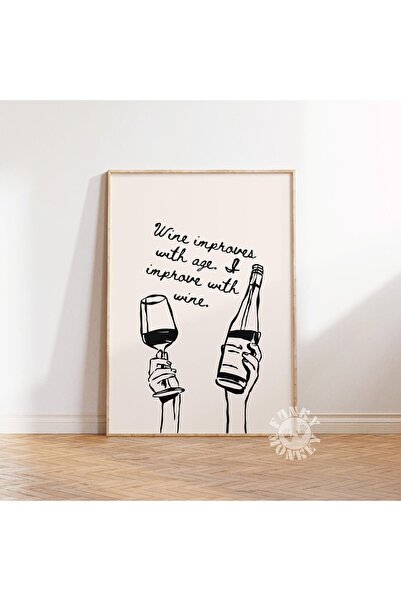 NinaStore Komik Şarap Posteri Baskısı/ Bar Arabası Sanatı/ Retro İçecek Duvar...