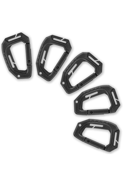 choice2 5 قطع من مشابك كارابين عسكرية تكتيكية سوداء، مصنوعة من البلاستيك الصل...