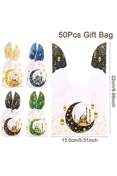 Choice as shown 301 50pcs Eid Rabbit Ear Gift Bags Candy Cookie Candy Bag Ram...