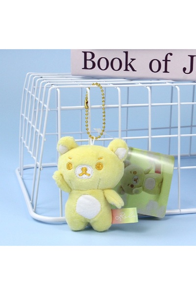 choice2 دب أصفر مسترخٍ 9 سم، لعبة ريلاكوما صغيرة وبري 9 سم، سلسلة مفاتيح، إكس...