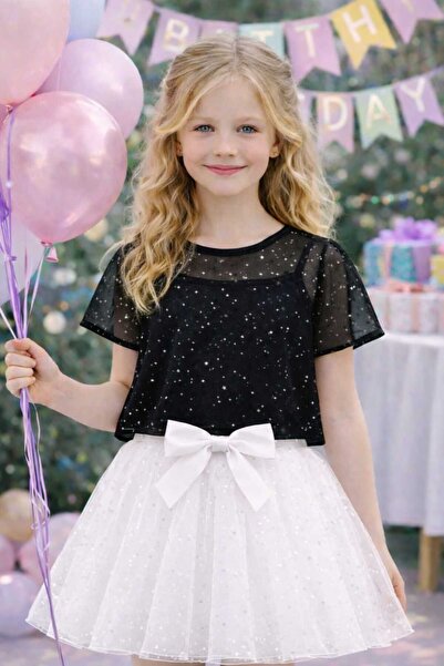 BEBEĞİME ÇORAP Set bluză și tricou cu bretele, cu fustă din tul