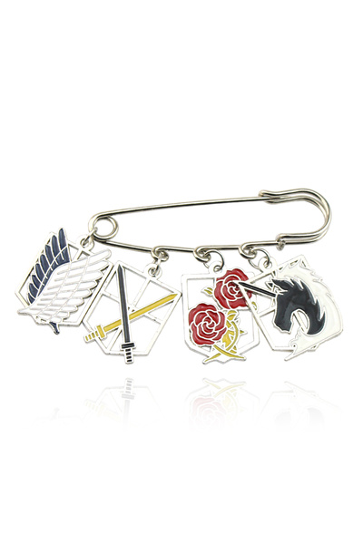 Choice P289 Anime Attack On Titan Four Legion Logos Brooch Pins Overcoat Swea...
