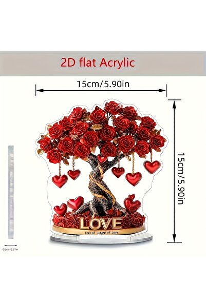 Choice 1pcs Valentine's Day 2D Acrylic Rose Tree Sunshine Catcher Love Witnes...