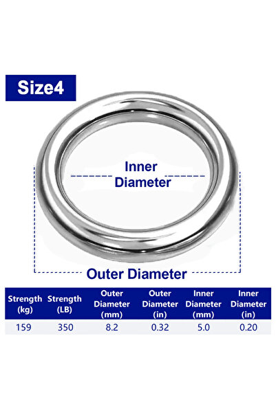 Choice8 ١٠٠ قطعة من حلقات صيد الأسماك الصلبة من الفولاذ المقاوم للصدأ، مقاس ٤...