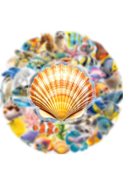 Choice 50PCS 50 Pcs Double-Sided Transparent Marine Animal Graffiti Stickers ...