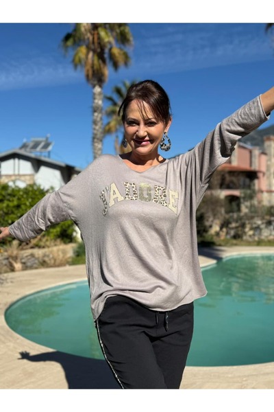 Punta Otantik Yg27020 Jadore Stoned Italian Knitwear Mink