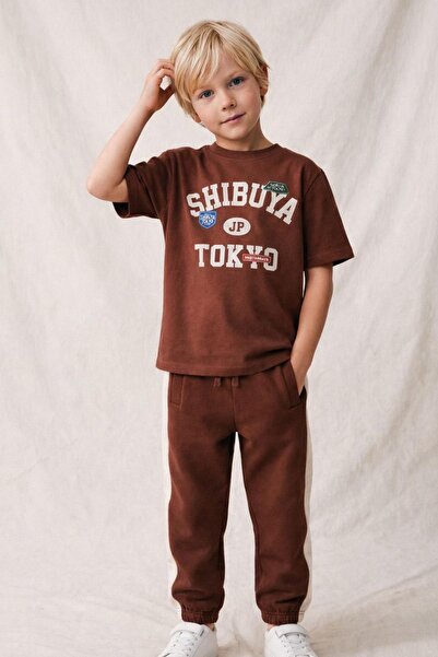 Monila Erkek Çocuk Pamuklu Bisiklet Yaka Baskılı T-Shirt ve Eşofman Altı 2'li...