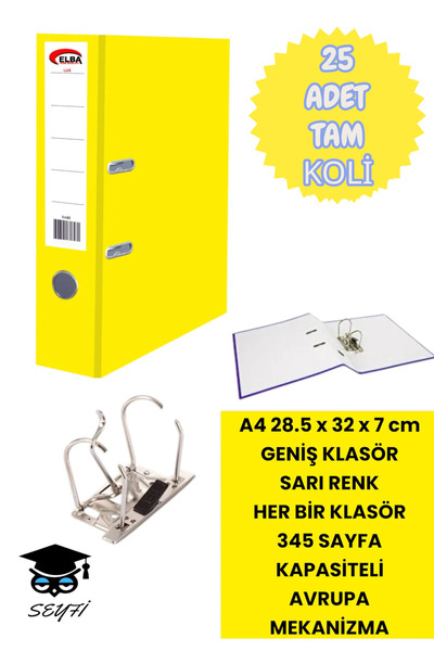 SEYFİKİRTASİYE A4 Office Folder Office Document Organizer Folder Double Metal...