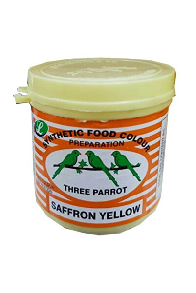 Three Parrot لون طعام أصفر زعفراني 100 غرام