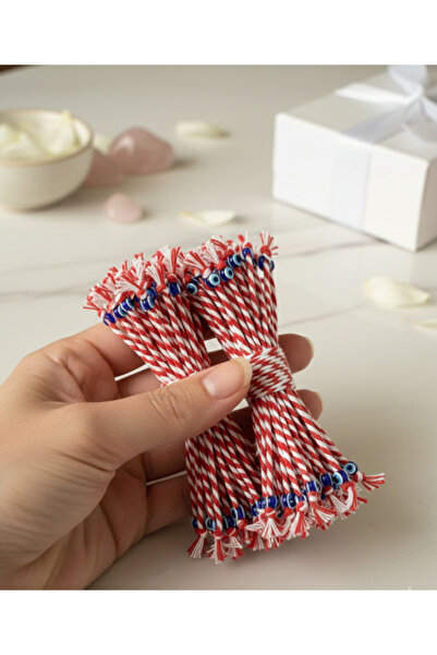 goldentre Marteniçka Dilek Bilekliği 50 Adet Şans Bilekliği Kına Düğün Bilekl...