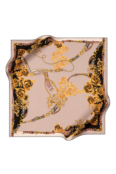 Pierre Cardin Brown 90X90 Silk Crepe Satin Scarf