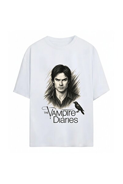 SVART WEAR Tricou unisex supradimensionat, 100% bumbac, cu imprimeu The Vampi...