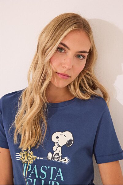 Perspective طقم بيجامة نسائي مطبوع باللون الأزرق من وومن سيكريت