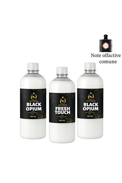 Nuvien Set of 3 Concentrated Fabric Conditioner, 3x500ml, 2x Black 0pium insp...