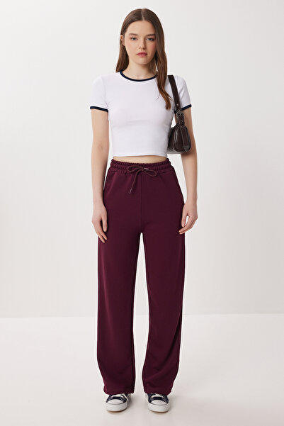 Lovelyİstanbul Wide Leg Modal Sweatpants Lhi̇0006 Mürdüm