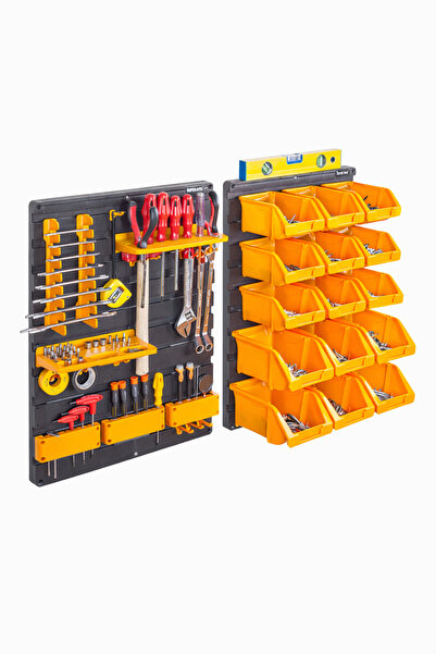FERAH PLASTİK Duvara Monte Alet Askı Paneli Seti – Avadanlık Organizer – Hobi...
