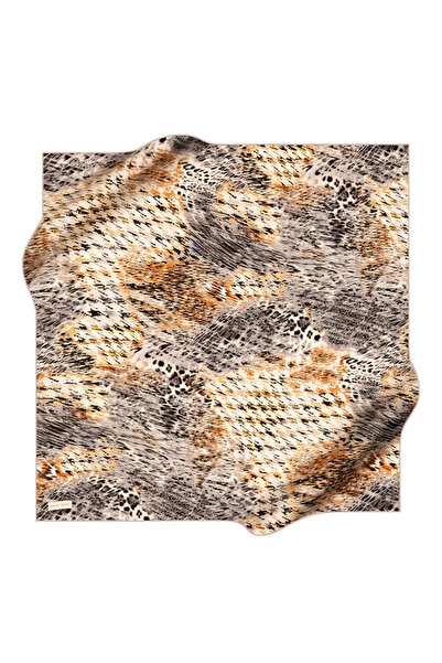 Pierre Cardin Gray 90X90 Silk Crepe Satin Scarf