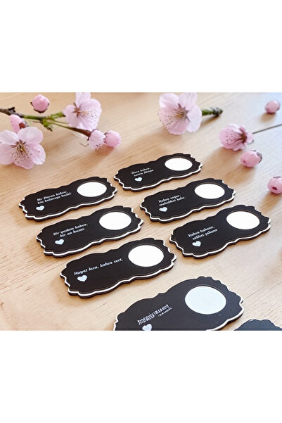 Oduncudünyası 6 Pieces Black Coffee Presentation Cups Cup Coasters