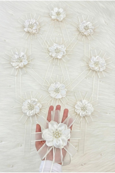 ZEYMERADE زينة حزمة بلون أبيض فاتح مع دبابيس، للعروس والعريس، للمناسبات مثل ا...