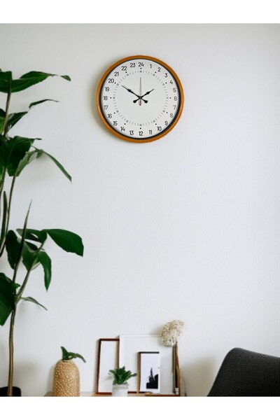 alpotekno 36 cm Orange Special Design Wall Clock with 24 Hour Display