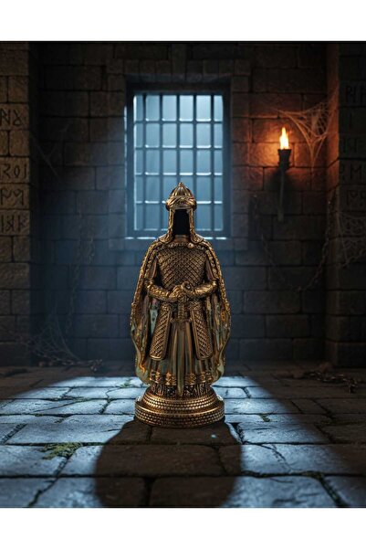 ay çerçeve selçuklu zırhlı şovalye savaşçı biblo -dekoratif heykel