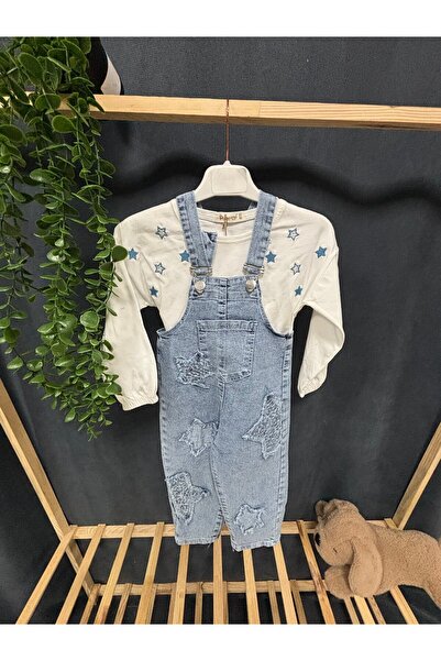 Pampal Yıldızlı Kot Badili Tulum (2-3-4-5 yaş)