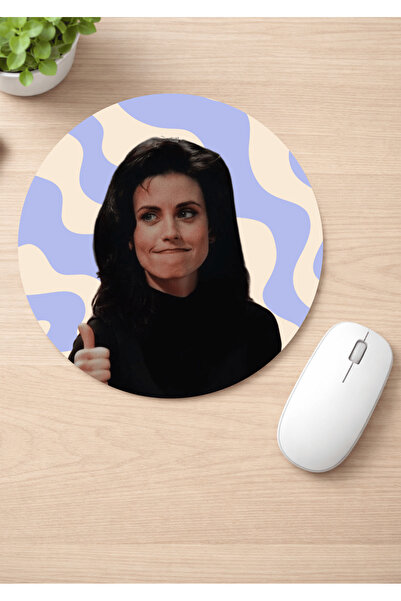 Eylül Design Friends Characters Printed Round Non-Slip Mousepad Ergonomic Mou...