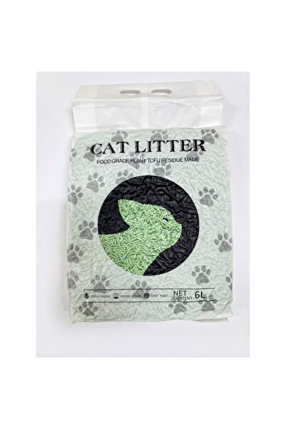 FOXMAG24 Hygienic cat litter, tofu, 6 L, Fast clumping, Green apple flavor