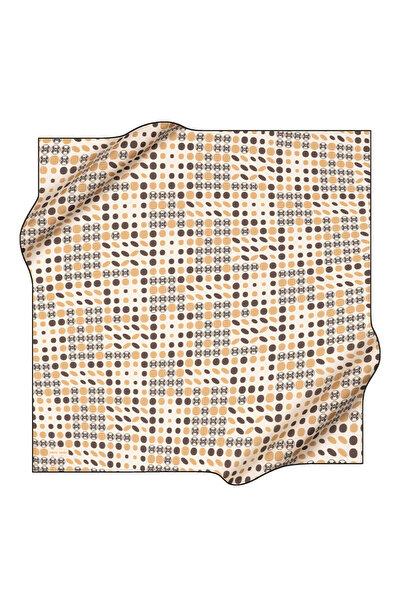 Pierre Cardin Beige 90X90 Silk Crepe Satin Scarf