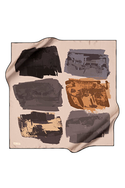 Pierre Cardin Light Brown 90X90 Silk Crepe Satin Scarf