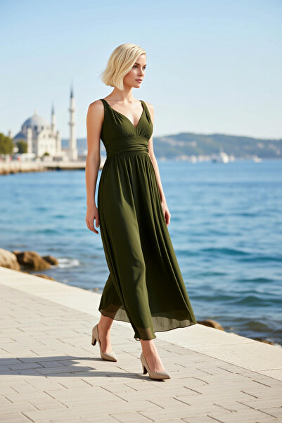 BENERLY Women's Plus Size Maxi Dress V-Neck Sleeveless A-Line Tulle Knitted F...