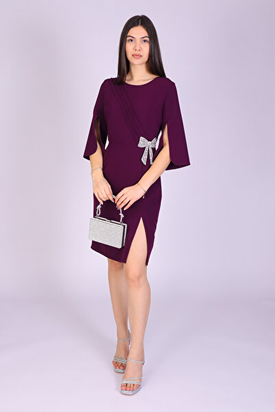 Ella Collection AJA Fabric Dress with Silver Accessory