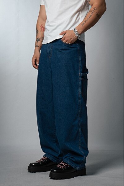 Crupt Studio Streetcrafted Blue Carpenter Super Baggy Men's Jean Pants