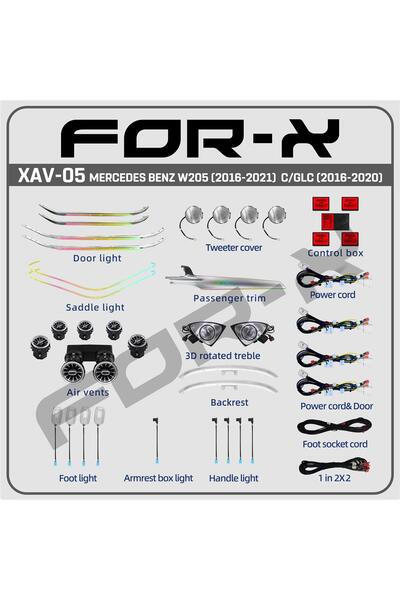 For-X MERCEDES C/GLC (2016-21) ARACA ÖZEL AMBİYANS AİRVENT TİZ VE HOPARLÖR SE...
