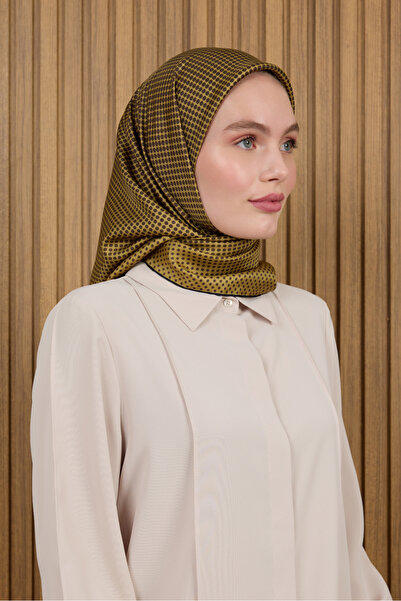 Aker Beige 90X90 Silk Crepe Satin Scarf