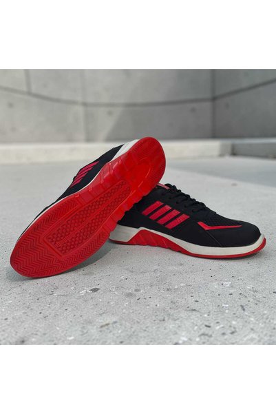 LIGHTINGHM BLACK RED Pantofi sport confortabili pentru trekking, cu șireturi, pentru bărbați, model O încălțăminte outdoor