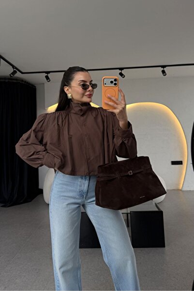ALVOR Hakim Lapel Balloon Sleeve Crop Shirt
