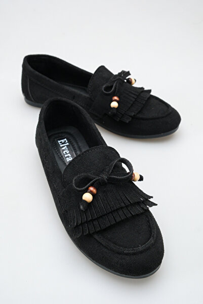 MALENTA Women's Suede Loafer Bitter Brown Beaded Tasseled Flat Sole Ballerina...