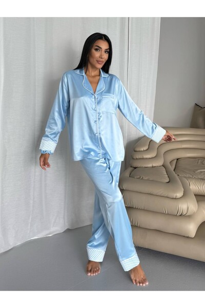 delis Women's two-piece pajama set, with buttons – 2500253, Blue