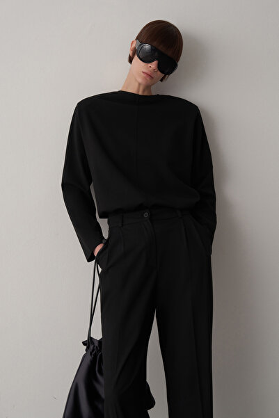 Mathilda Store Kadın Vatkalı Siyah Private Edition Bluz