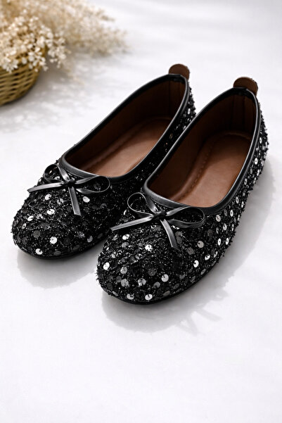 TRODONS Pullu Simli Payetli Fiyonk Toka Detaylı Kadın Şık Zarif Günlük Babet