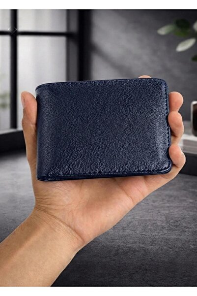 Duke Nickle Men's Navy Blue Leather Wallet Classic Men's Wallet