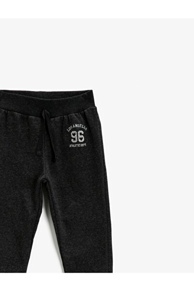 Koton Pamuklu Jogger Eşofman Altı Baskılı Beli Bağlamalı
