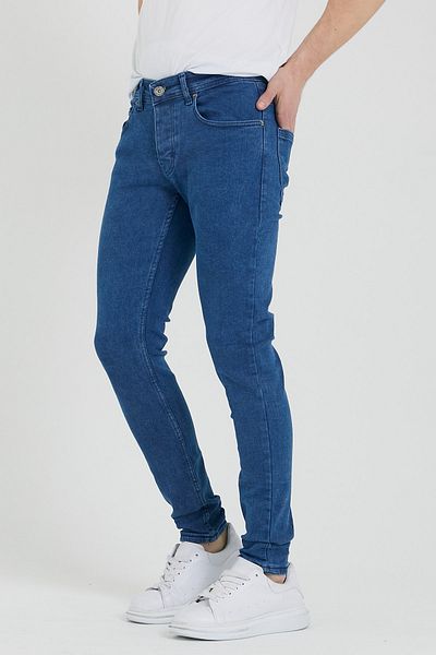 MODAMESTO Мъжки тъмносини дънки Slim Fit