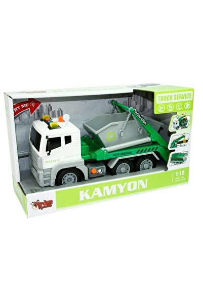 Vardem 1:12 Sürtmeli Sesli Işıklı Geri Dönüşüm Kamyonu Wy821a