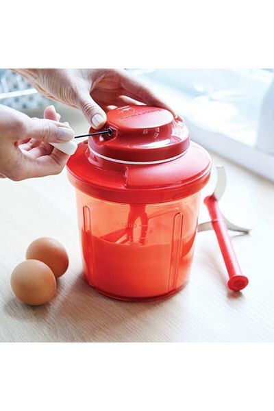 Tupperware Red Extra Super Clear Non-Electric Food Processor - Chopper Beater Hsgl