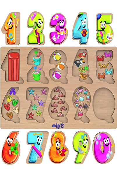 minİQ toys Ahşap Sayılar Eğitici-Öğretici Yapboz